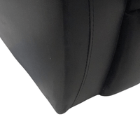 close up of black leather 3 seater sofa