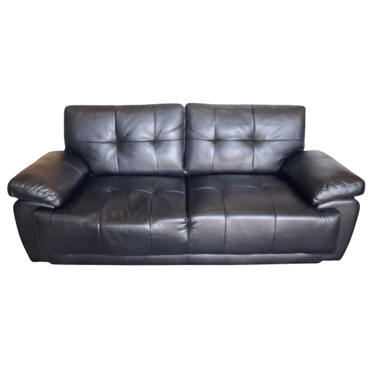 Outlet Sienna Black Leather 3 Seater Sofa Sofa - Furniture Instore