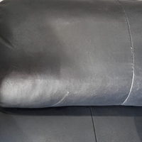 close up of outlet leather 3 seater sofa