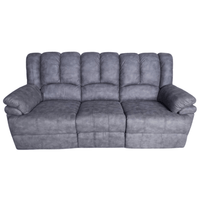 Grey fabric 3 seater recliner sofa on a white background