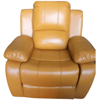 Brown leather recliner chair on a white background