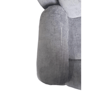 Gray fabric surface with a visible seam on a white background