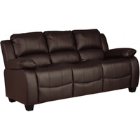 Outlet Valerie Brown Leather 3 Seater Sofa - Furniture Instore