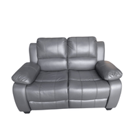Outlet Valerie Grey Leather 2 Seater Sofa - Furniture Instore
