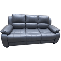 valerie grey leather sofa on a white background