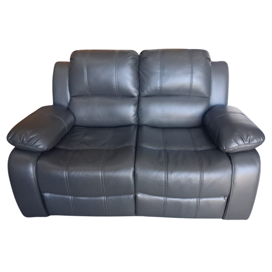 grey leather sofa on a white background