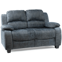 Blue fabric sofa on a white background