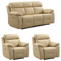 Renato Cream 3+1+1 sofa set on a white background with soft fabric upholstery