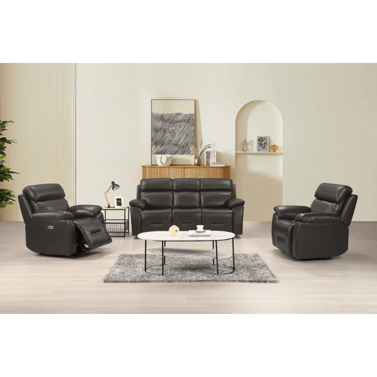 Renato Grey 3+1+1 sofa combo in a modern roomset, grey upholstery, stylish and comfortable living room furniture set
