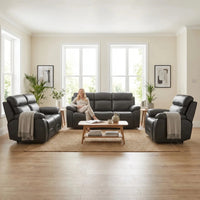Renato Genuine Leather Grey Electric Power Recliner 3+2+1 Seater Sofa Set - Furniture Instore