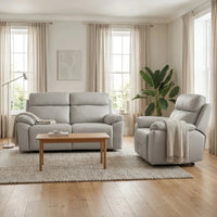 Renato Genuine Leather Light Grey Electric Power Recliner 2+1 Seater Sofa Set - Furniture Instore