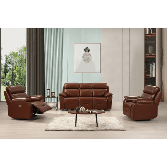Renato Tan 3+1+1 sofa combo in a modern roomset, neutral tones, stylish and comfortable living room furniture set