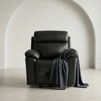 Renato Grey Leather Power Recliner Chair - Furniture Instore
