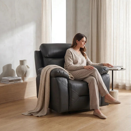grey-leather-electric-recliner-chair