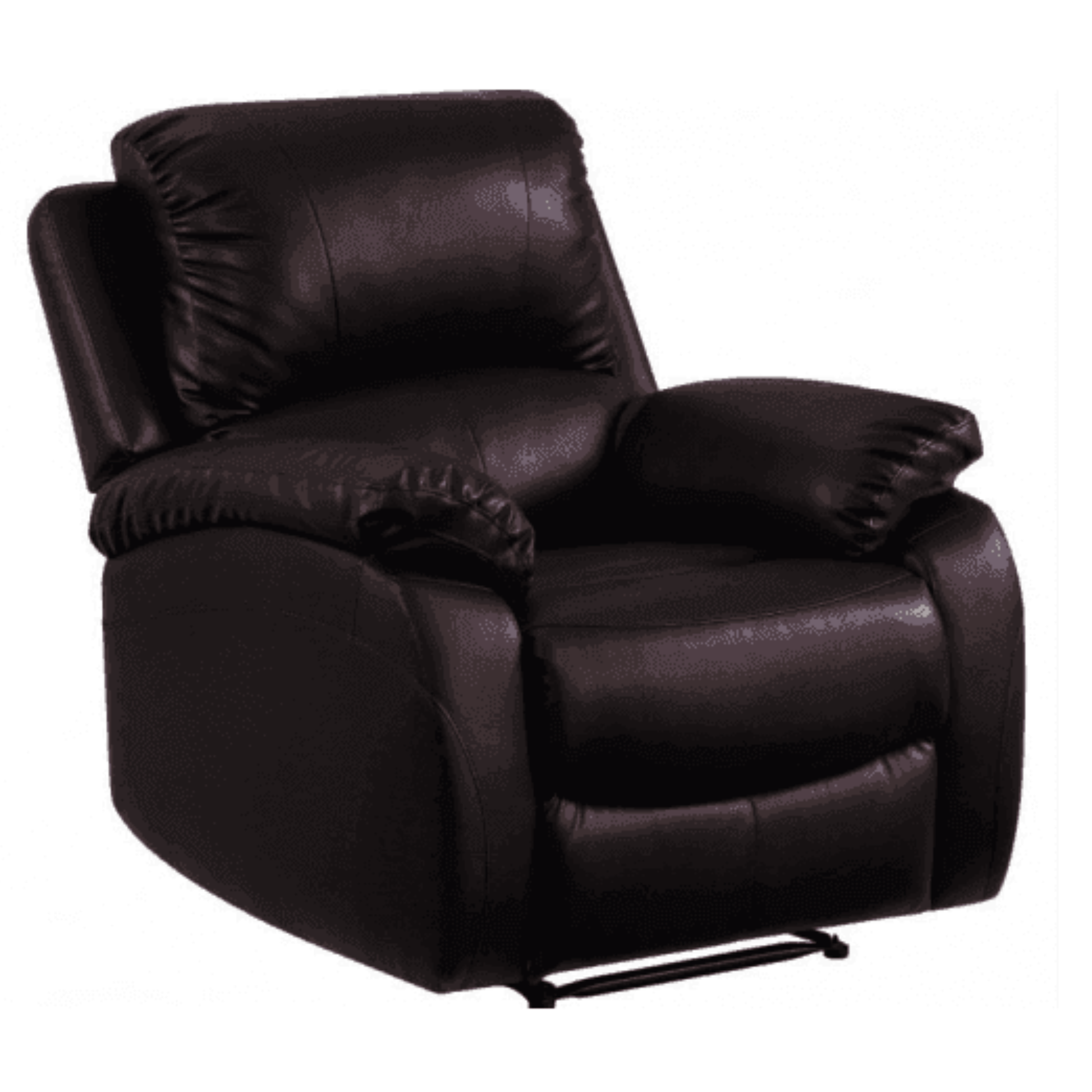 Brown leather recliner chair on a white background