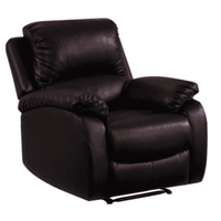 Brown leather recliner chair on a white background