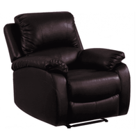 Brown leather recliner chair on a white background