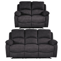 Roma Grey Fabric Electric Recliner 3+2 Seater Sofa Set - Furniture Instore