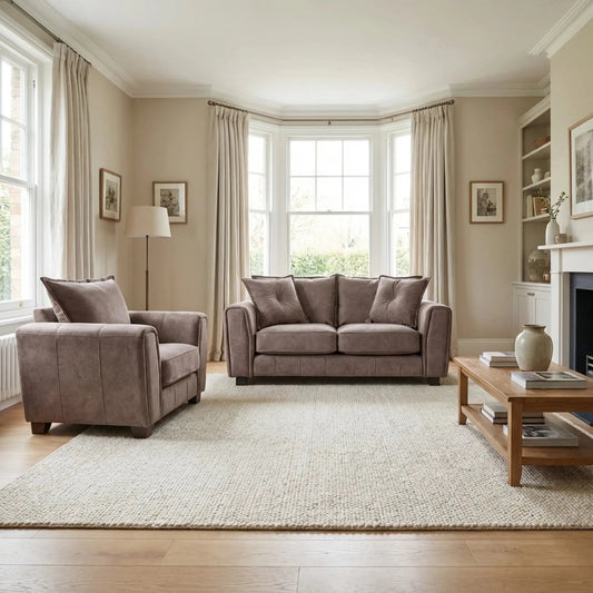 Somerford Chocolate Fabric 2+1 Seater Sofa Set - Furniture Instore