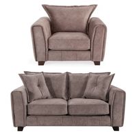 Somerford chocolate 2+1 sofa set, front view, modern design on white background.