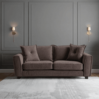 Somerford chocolate 3-seater sofa in room setting, front view, modern style.
