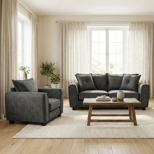Somerford Grey Fabric 2+1 Seater Sofa Set - Furniture Instore