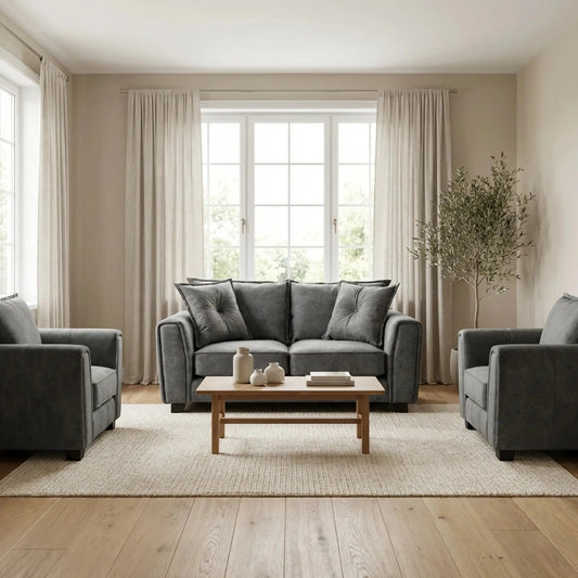 Somerford Grey Fabric 2+1+1 Seater Sofa Set - Furniture Instore