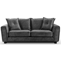 Somerford Grey 3-Seater Sofa front facing on white background, grey fabric couch with soft upholstery and sleek design