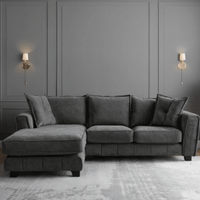Somerford left-hand corner sofa with plush cushions and modern design, displayed in a stylish living room setting