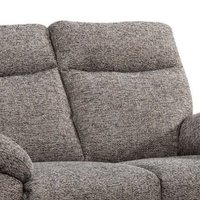 Gray fabric sofa with a textured pattern on a white background