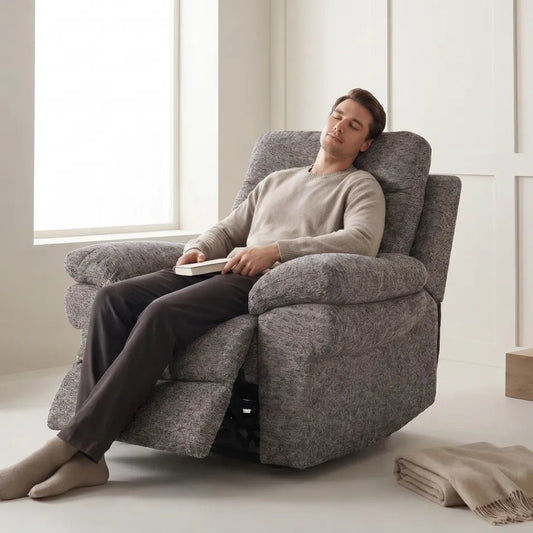 Tanya Brown Fabric Electric Recliner Armchair - Furniture Instore