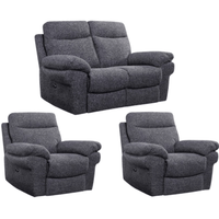 Gray recliner sofa set on a white background