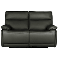 Black leather sofa on a white background