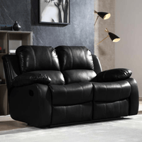 Valencia Black Leather Manual Recliner 3+2+1 Seater Sofa Set - Furniture Instore