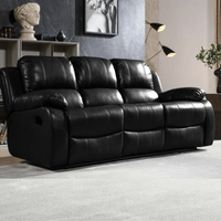 Valencia Black Leather Manual Recliner 3+2+1 Seater Sofa Set - Furniture Instore