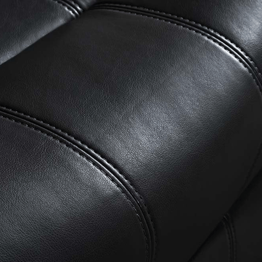 Valencia Black Leather Manual Recliner 3+2+1 Seater Sofa Set - Furniture Instore