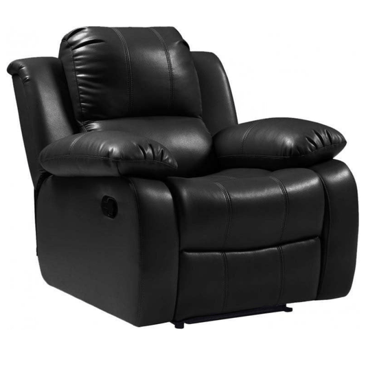 Valencia Black Leather Recliner Chair – Manual Control - Furniture Instore