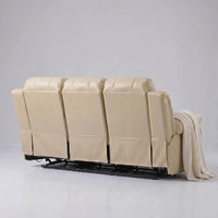 Valencia Cream Leather Electric Recliner 3+1 Sofa Set