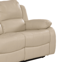 Beige recliner sofa on a white background
