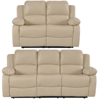 Beige recliner sofa set on a white background