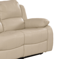 Beige leather sofa on a white background