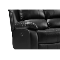 Black leather recliner sofa on a white background