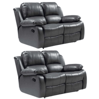 Valencia Grey Leather Manual Recliner 2+2 Seater Sofa Set - Furniture Instore