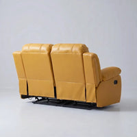 Valencia Mustard Leather Manual Recliner 2 Seater Recliner Sofa - view 6 - Furniture Instore