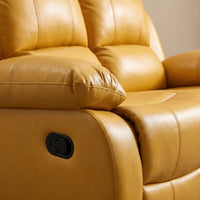 Valencia Mustard Leather Manual Recliner 2 Seater Recliner Sofa - view 5 - Furniture Instore