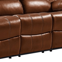 Brown leather sectional sofa on a white background