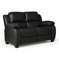 Valerie Black Leather 2 Seater Sofa - Furniture Instore
