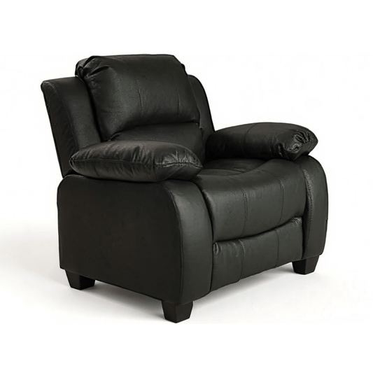 Valerie Black Leather Modern 3+2+1 Seater Sofa Set - Furniture Instore