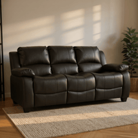 Valerie Black Leather Modern 3+2+1 Seater Sofa Set - Furniture Instore
