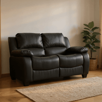 Valerie Black Leather Modern 3+2+1 Seater Sofa Set - Furniture Instore